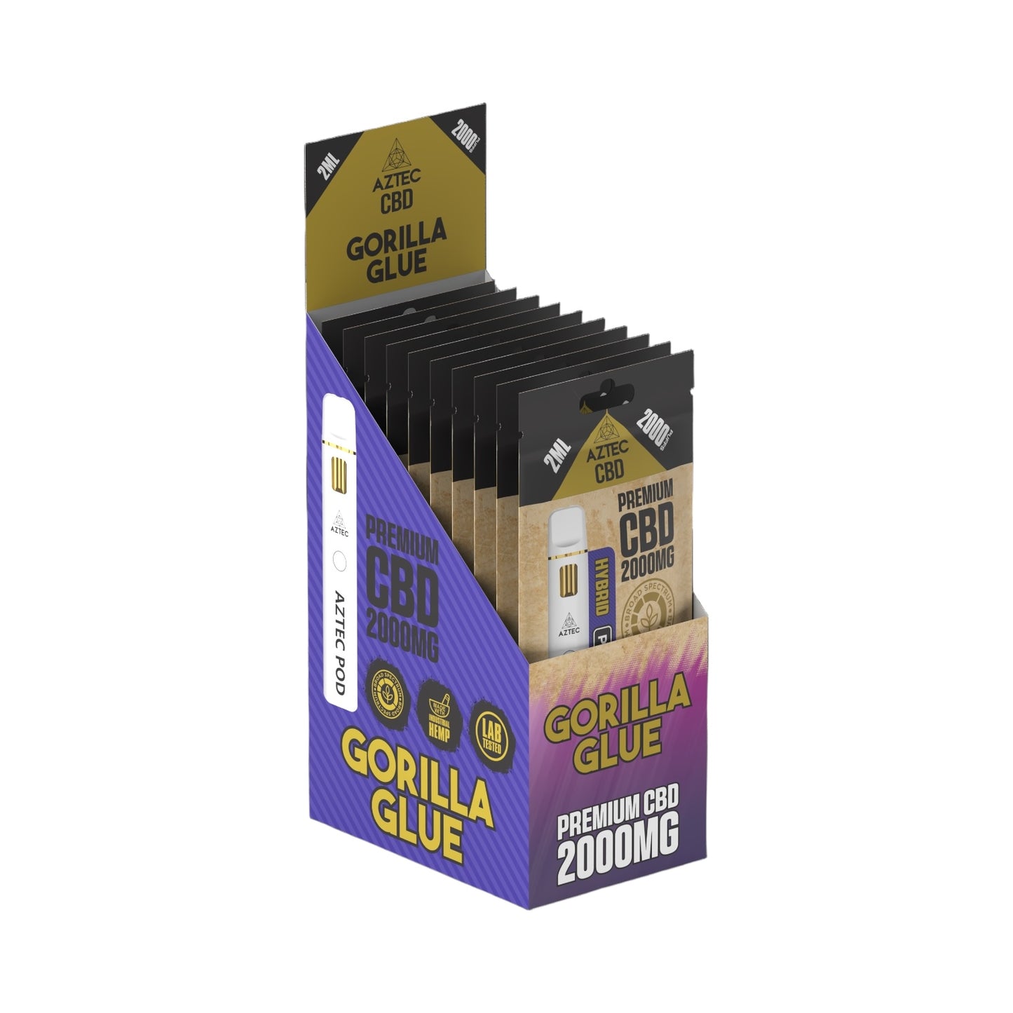 Aztec CBD Premium Pod System - Gorilla Glue (2000mg CBD, 2ml) | Broad Spectrum, THC-Free