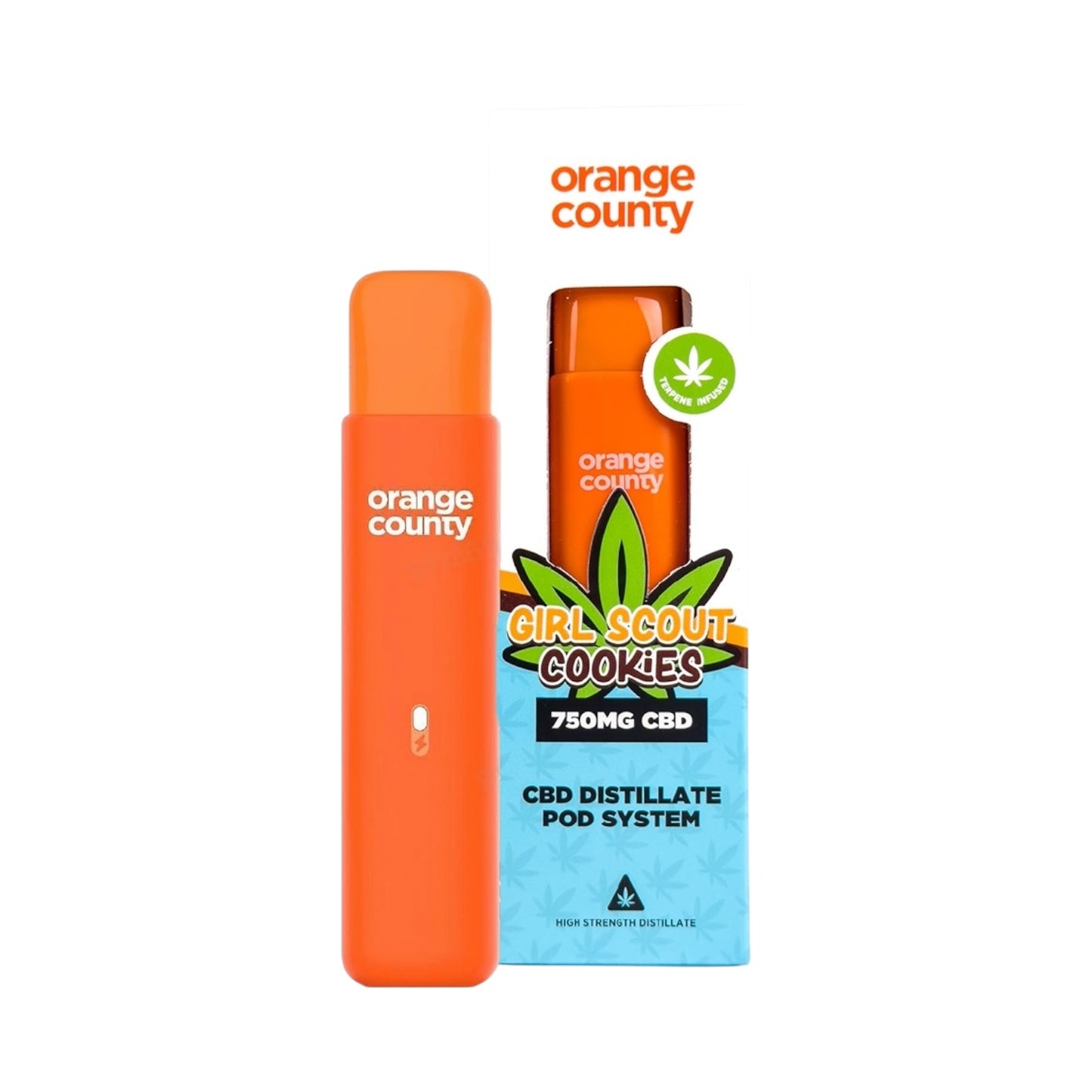 Orange County CBD Pod System - Girl Scout Cookies (750mg, 1ml, Rechargeable, Broad-Spectrum, THC-Free)