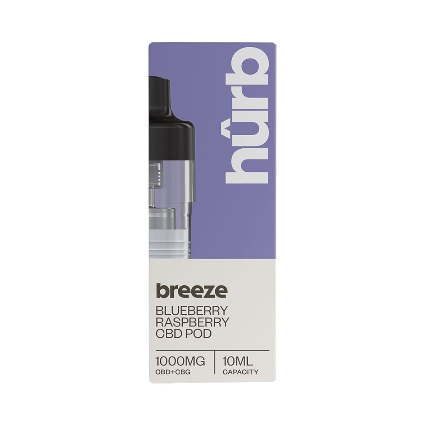 Hûrb Breeze CBD Refill Pod - Blueberry Raspberry (1000mg CBD+CBG, 10ml, 3000 Puffs) | Replacement Pod for Hûrb Breeze