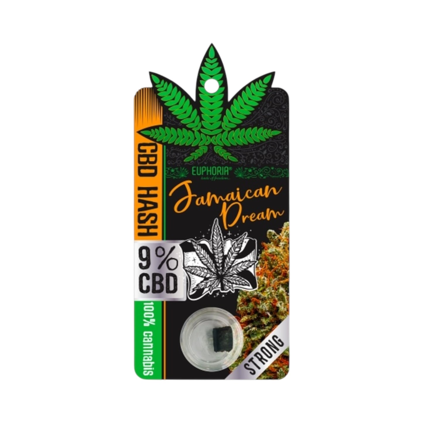Euphoria Jamaican Dream CBD Hash (1 g) – 9% Full Spectrum CBD | 100% Cannabis Sativa | UK Legal & Lab-Tested