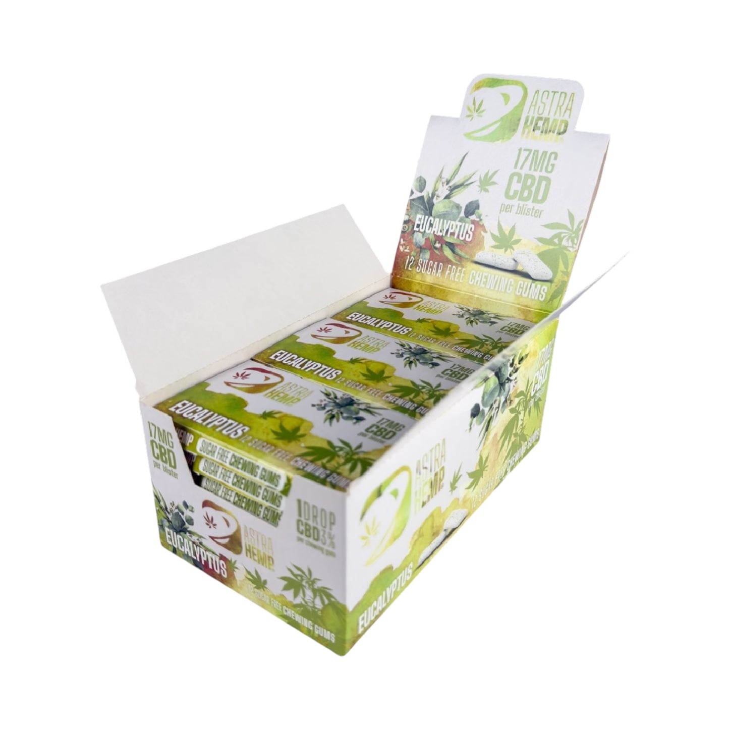 Astra Hemp CBD Chewing Gum – Eucalyptus Flavour (17mg CBD, THC-Free, 12 Pieces, EU Made)