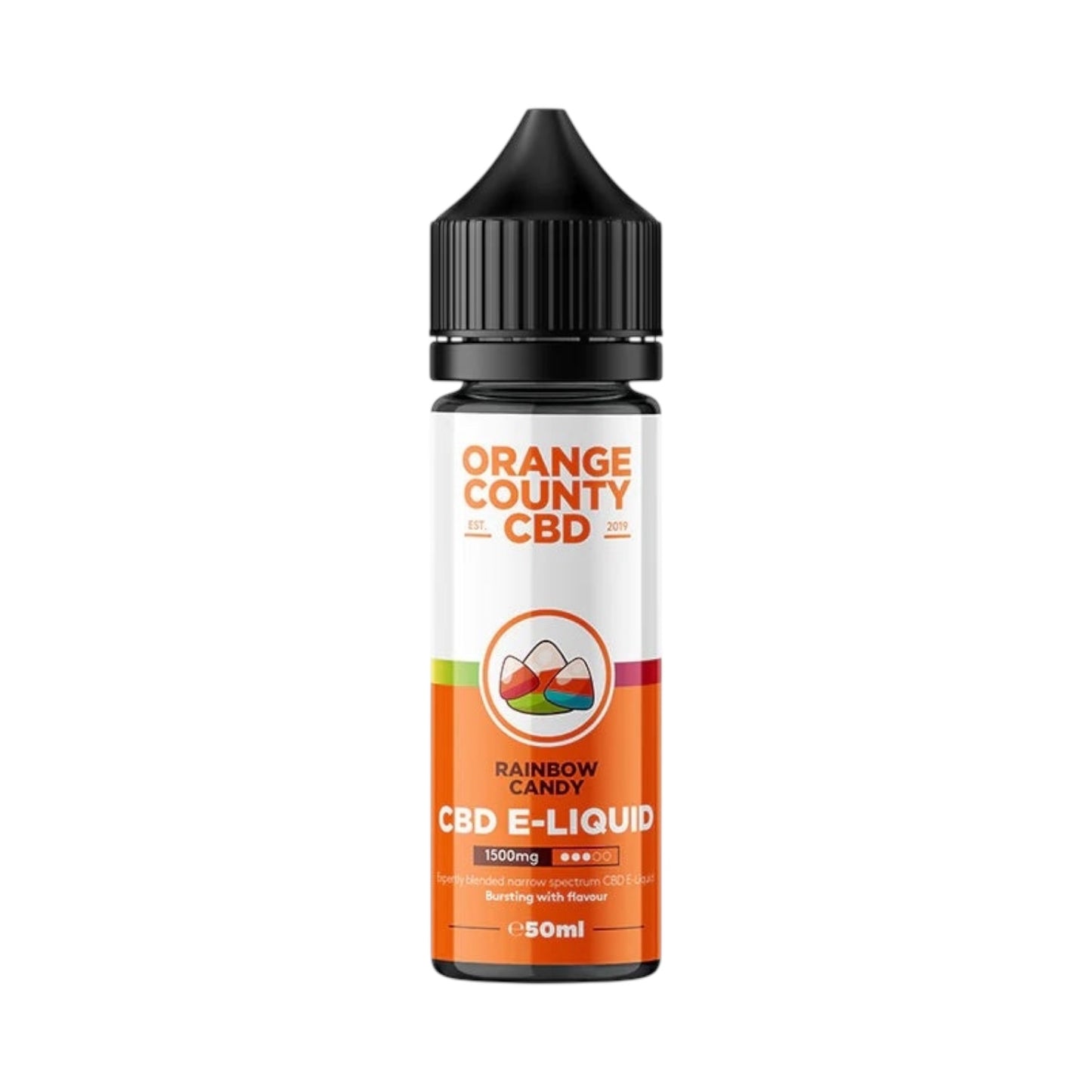 Orange County CBD E-liquid - Rainbow Candy (1500mg CBD, 50ml) | Broad Spectrum, THC-Free Vape Juice