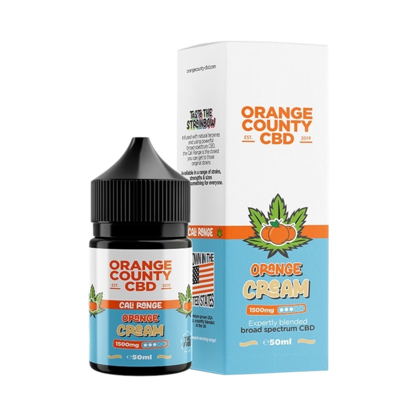 Orange County CBD Cali Range E-Liquid – Orange Cream – 1500mg (50ml)