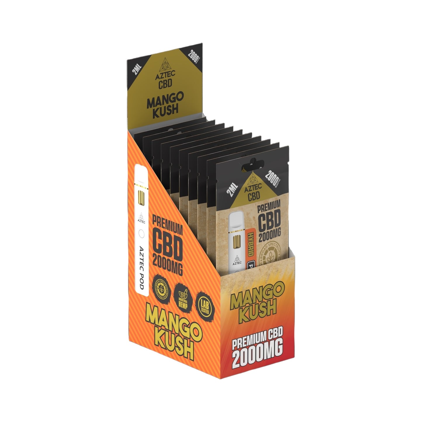Aztec CBD Premium Pod System - Mango Kush (2000mg CBD, 2ml) | Broad Spectrum, THC-Free