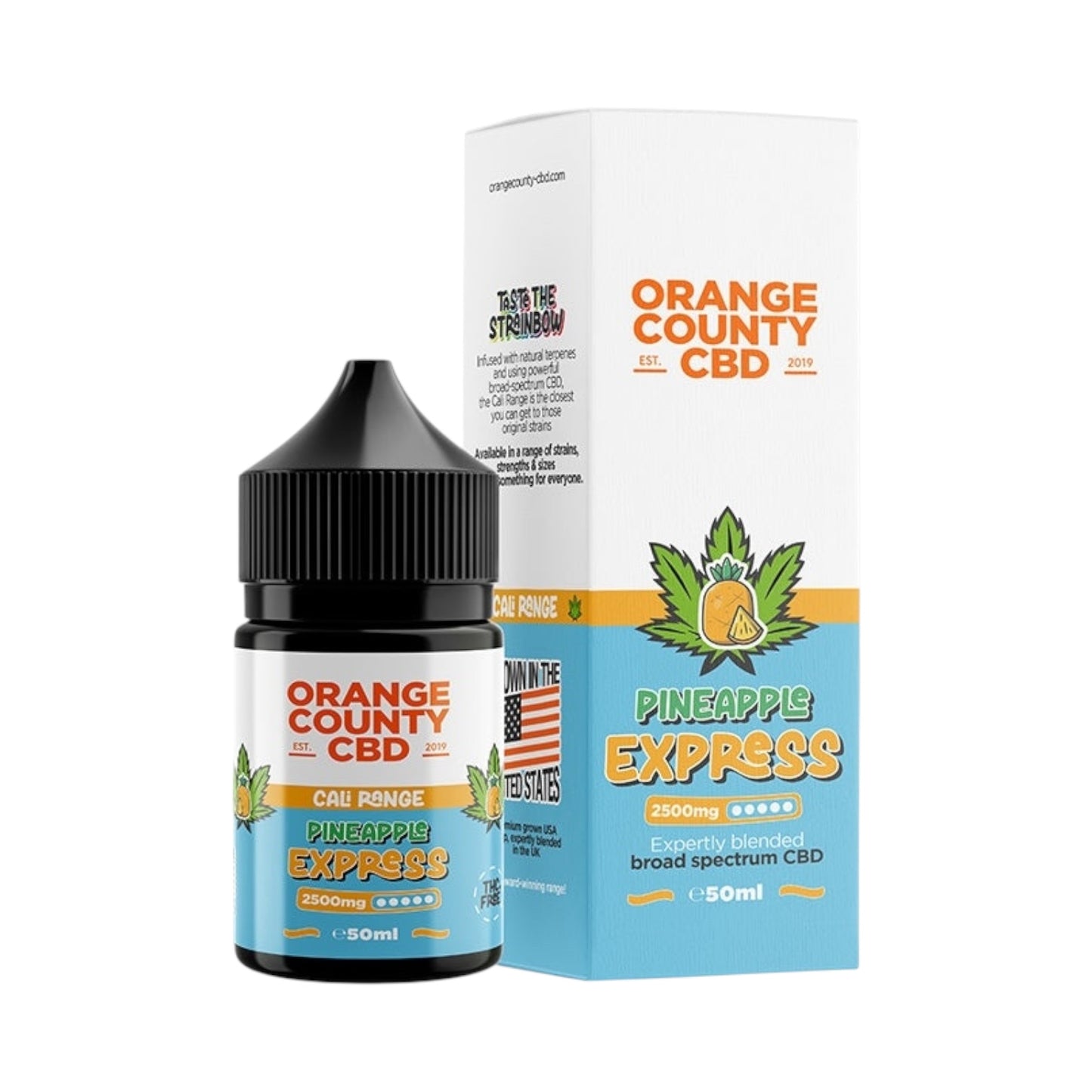Orange County CBD Cali Range E-Liquid – Pineapple Express – 2500mg (50ml)
