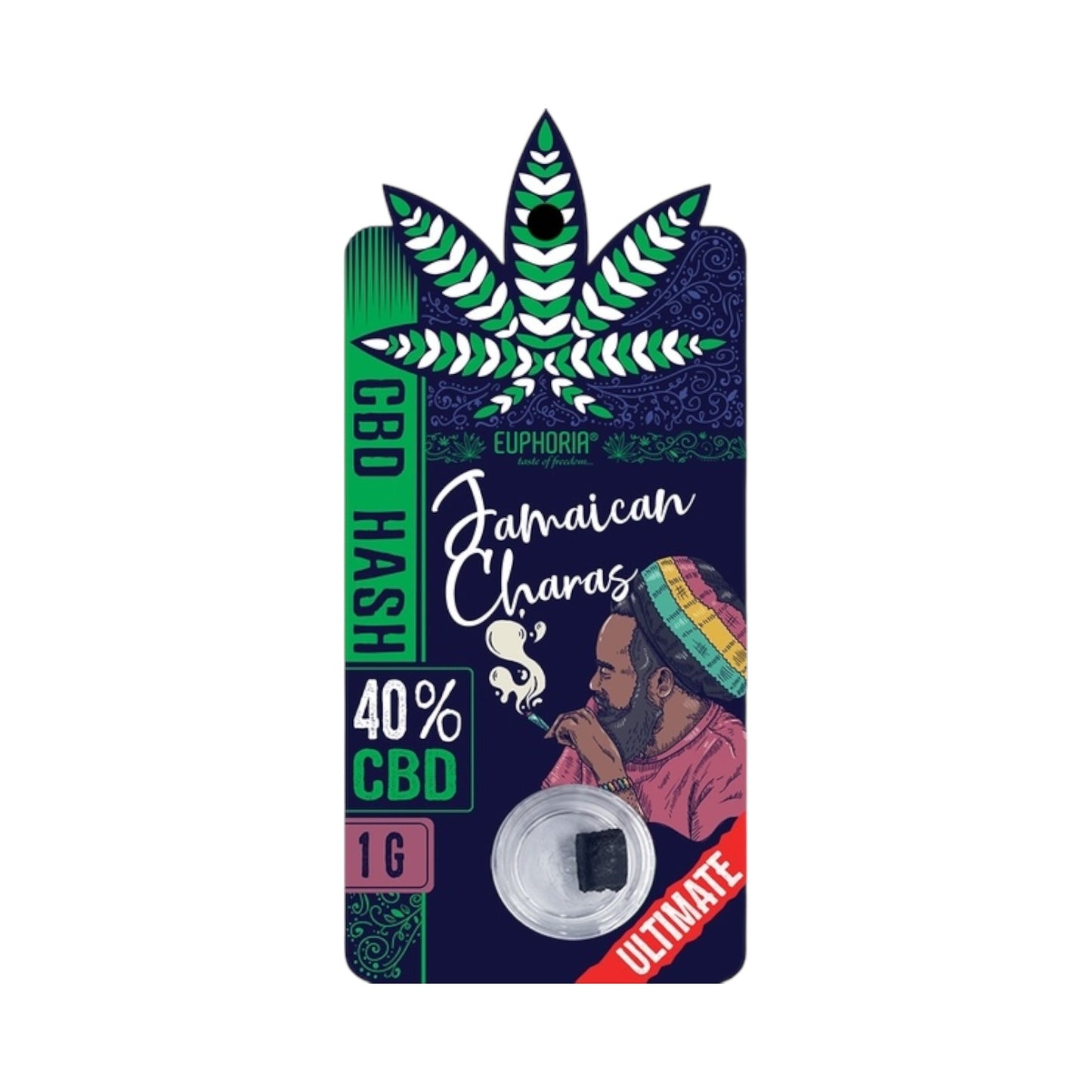 Euphoria Jamaican Charas CBD Hash (1g) – 40% Full Spectrum CBD | Pure Cannabis Sativa | Lab-Tested & UK Legal