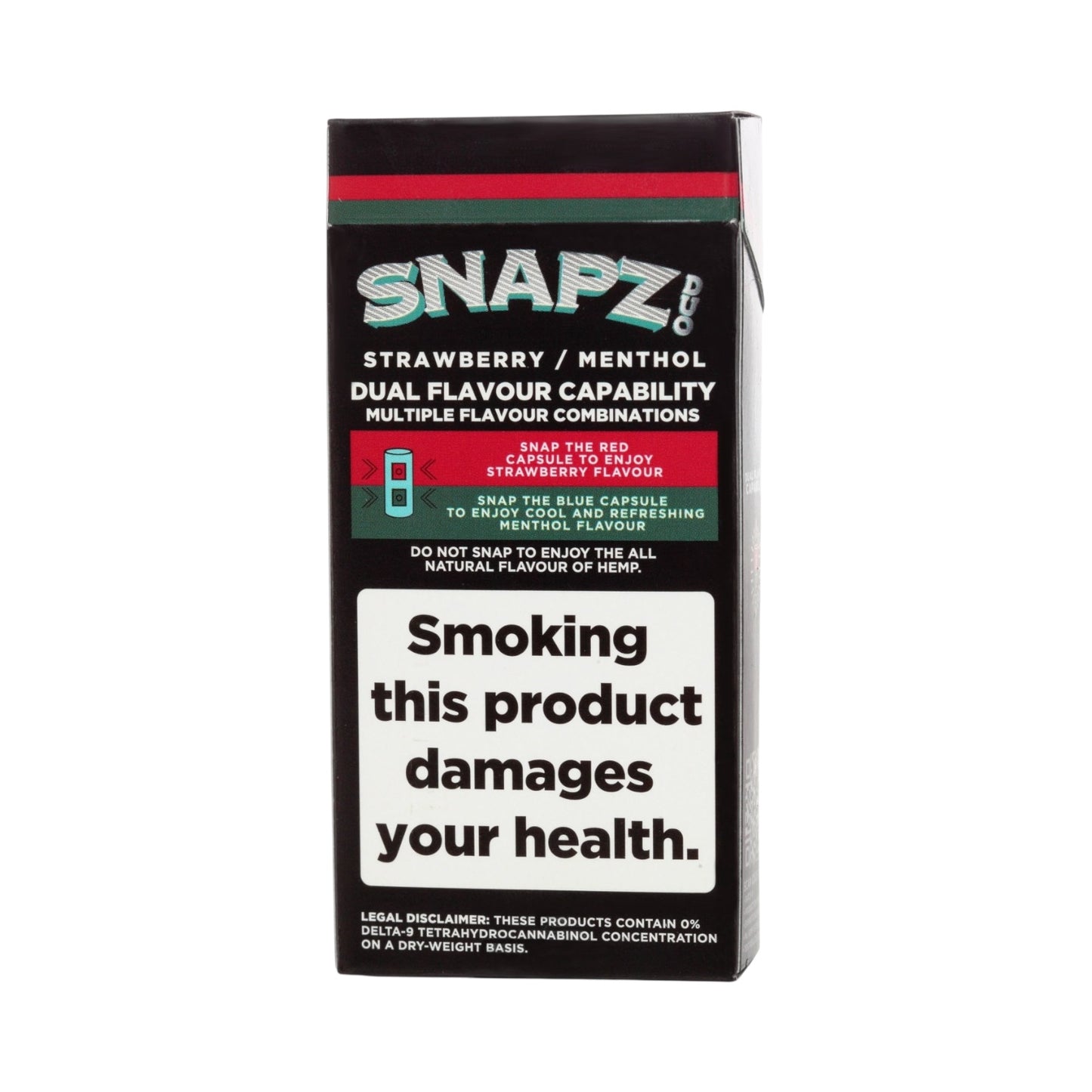 Snapz Duo Hemp Cigarettes – Menthol & Strawberry | Tobacco-Free Hempettes 10 Pack
