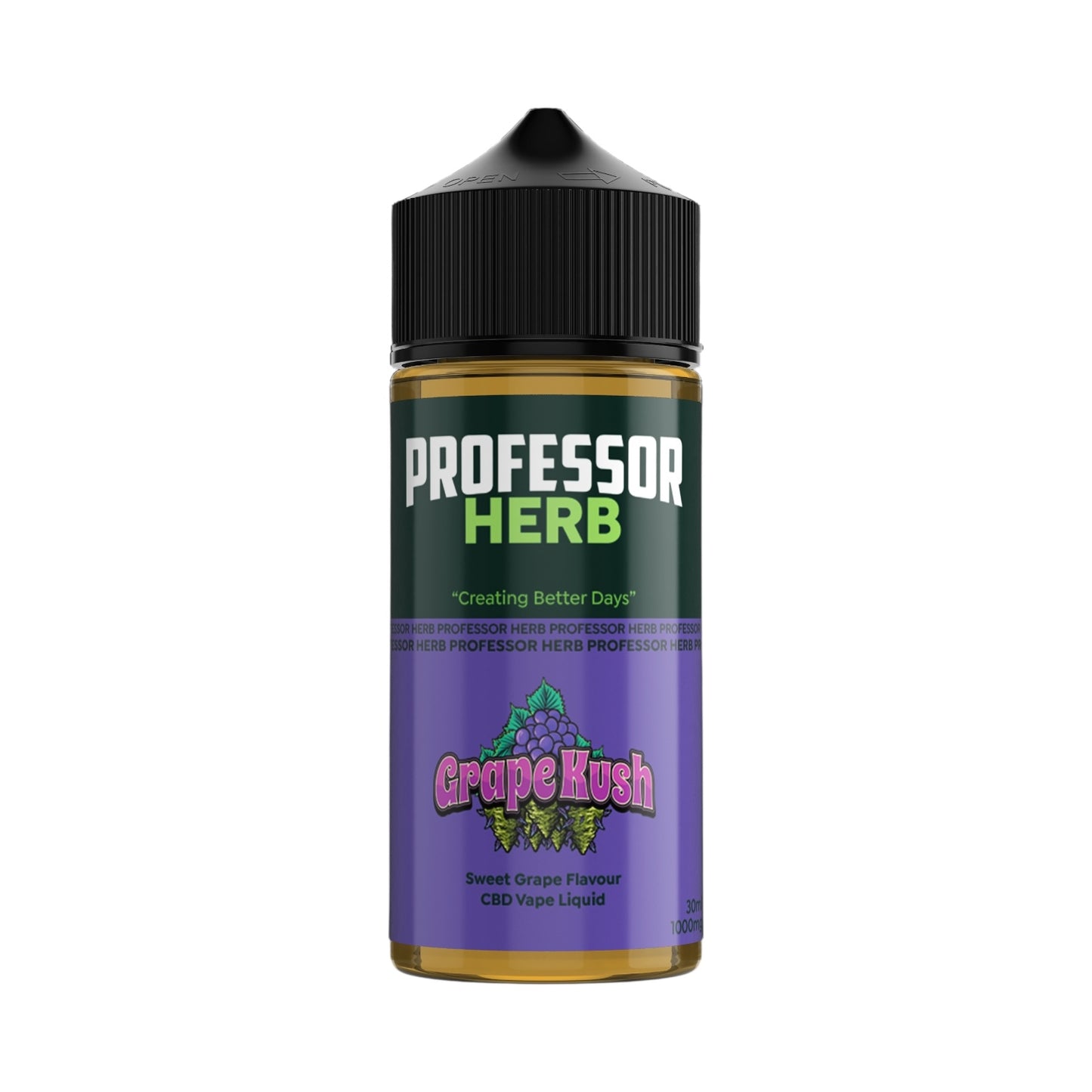 Professor Herb CBD Vape Liquid - Grape Kush (1000mg CBD, 30ml) | Cannabis Terpenes | UK Made