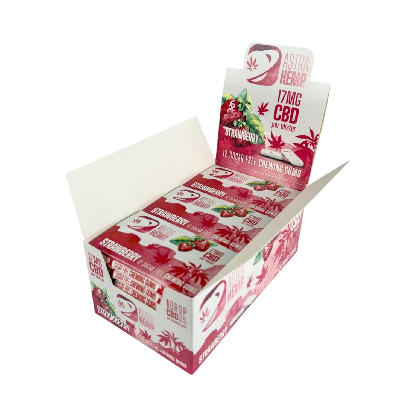 Astra Hemp CBD Chewing Gum – Strawberry Flavour (17mg CBD, THC-Free, 12 Pieces, EU Made)
