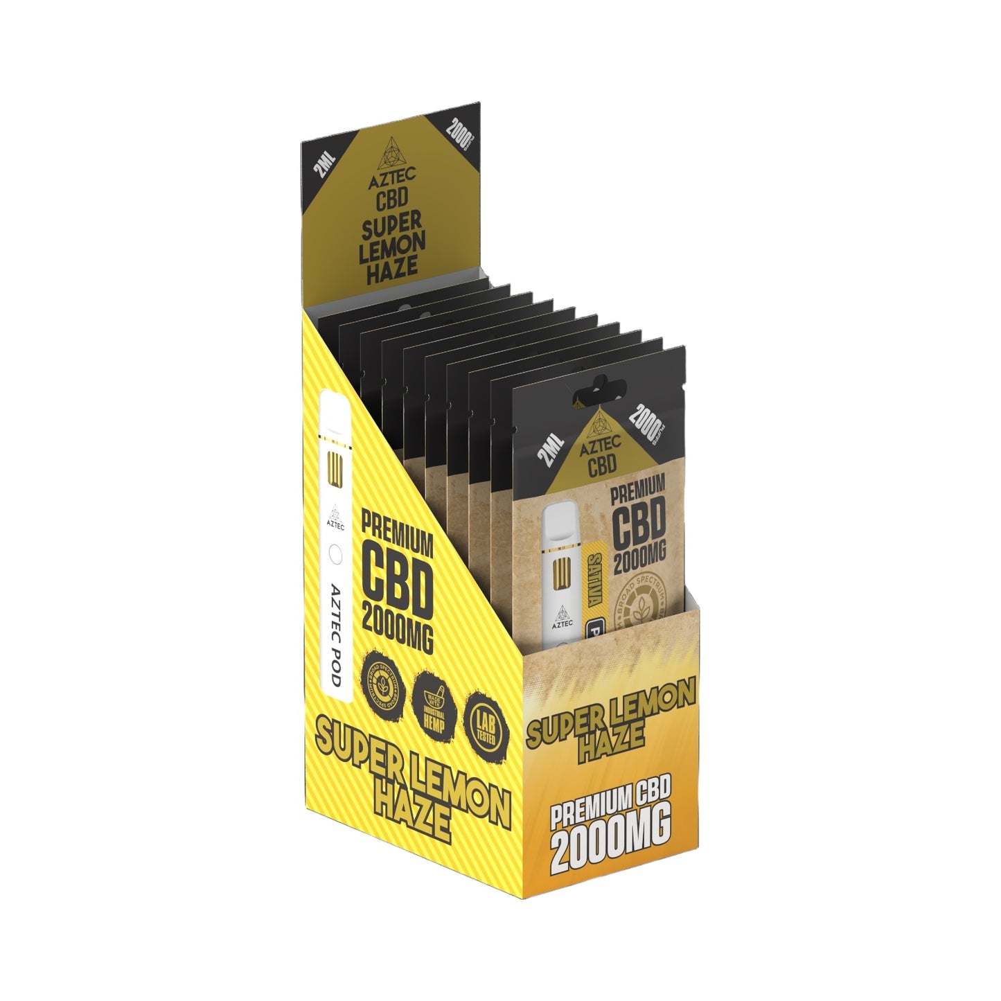 Aztec CBD Premium Pod System - Super Lemon Haze (2000mg CBD, 2ml) | Broad Spectrum, THC-Free