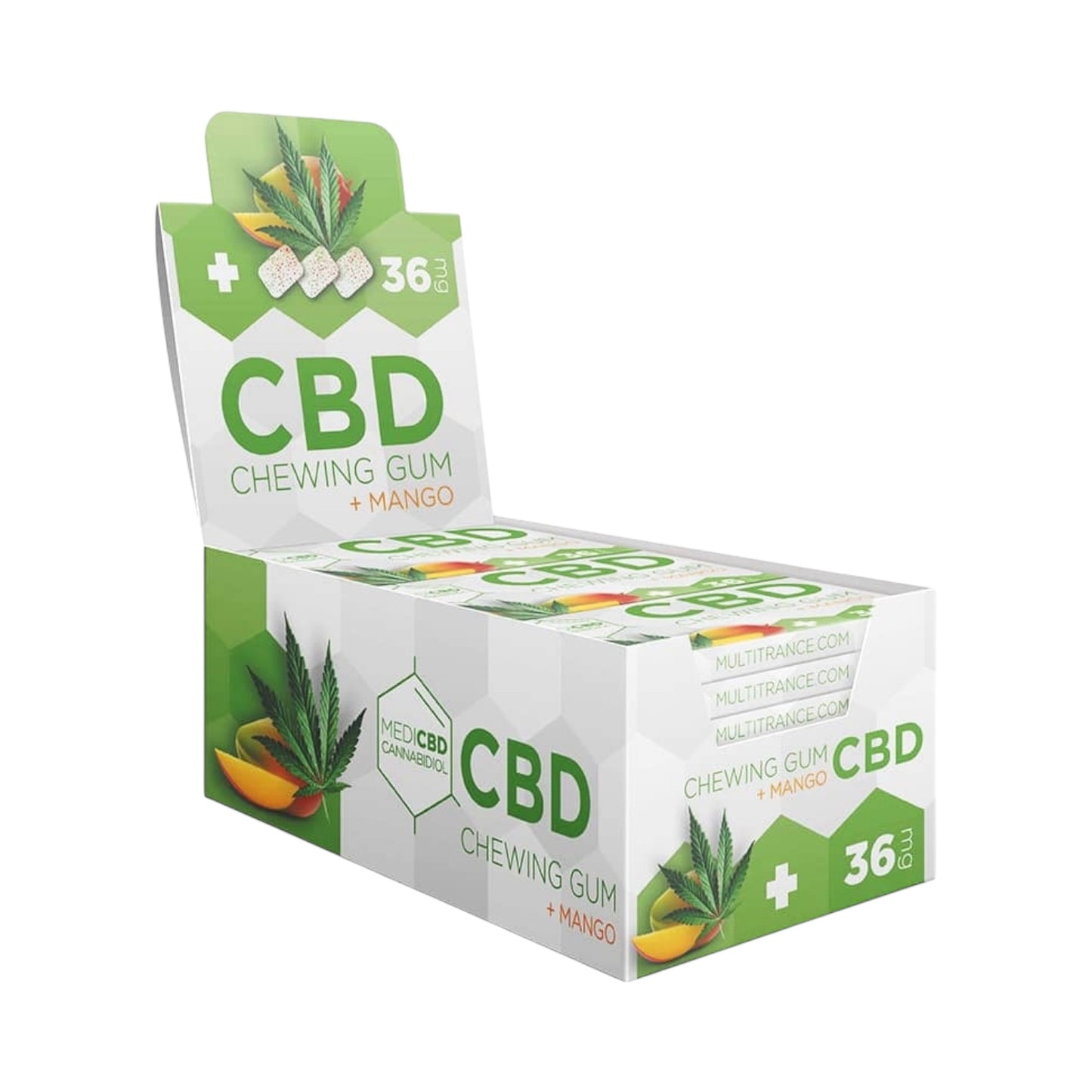 MediCBD CBD Chewing Gum – Mango Flavour (17mg CBD, THC-Free, 12 Pieces, EU Made)