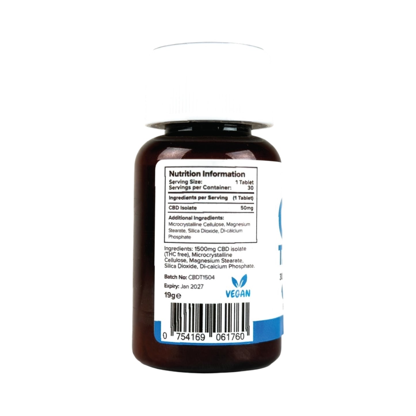 Hempthy CBD Tablets | CBD Capsules – High Strength – 1500mg (30 Pack | 50mg Each | Vegan & Gluten Free)