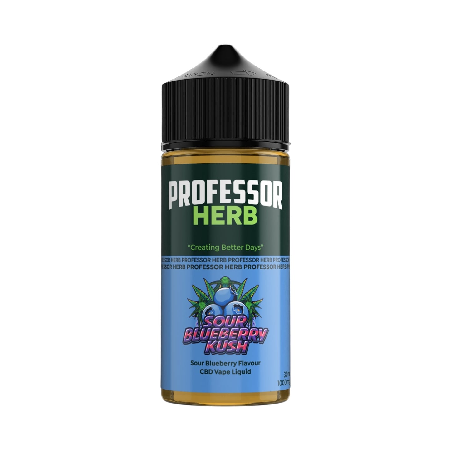 Professor Herb CBD Vape Liquid - Sour Blueberry Kush (1000mg CBD, 30ml) | Cannabis Terpenes | UK Made