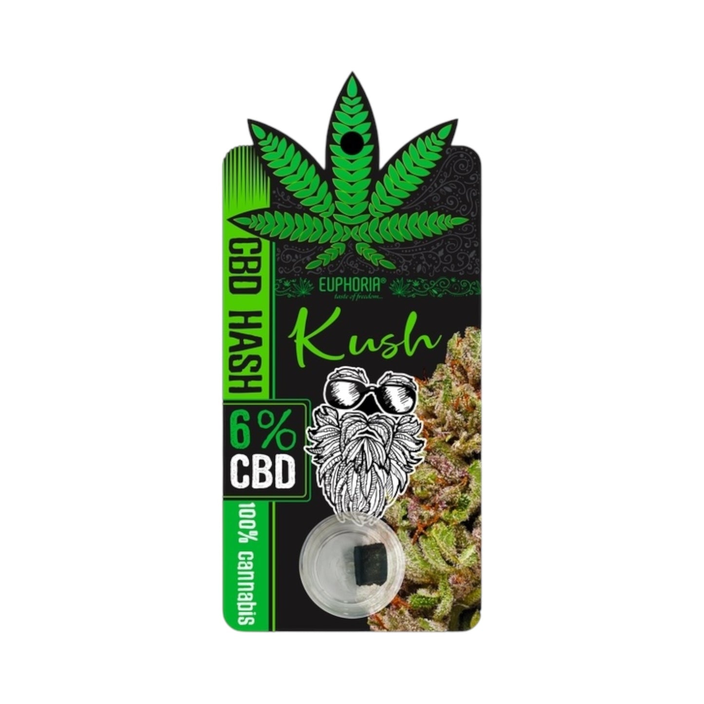 Euphoria Kush CBD Hash (1g) – 6% Full Spectrum CBD | Pure Cannabis Sativa | Lab-Tested & UK Legal