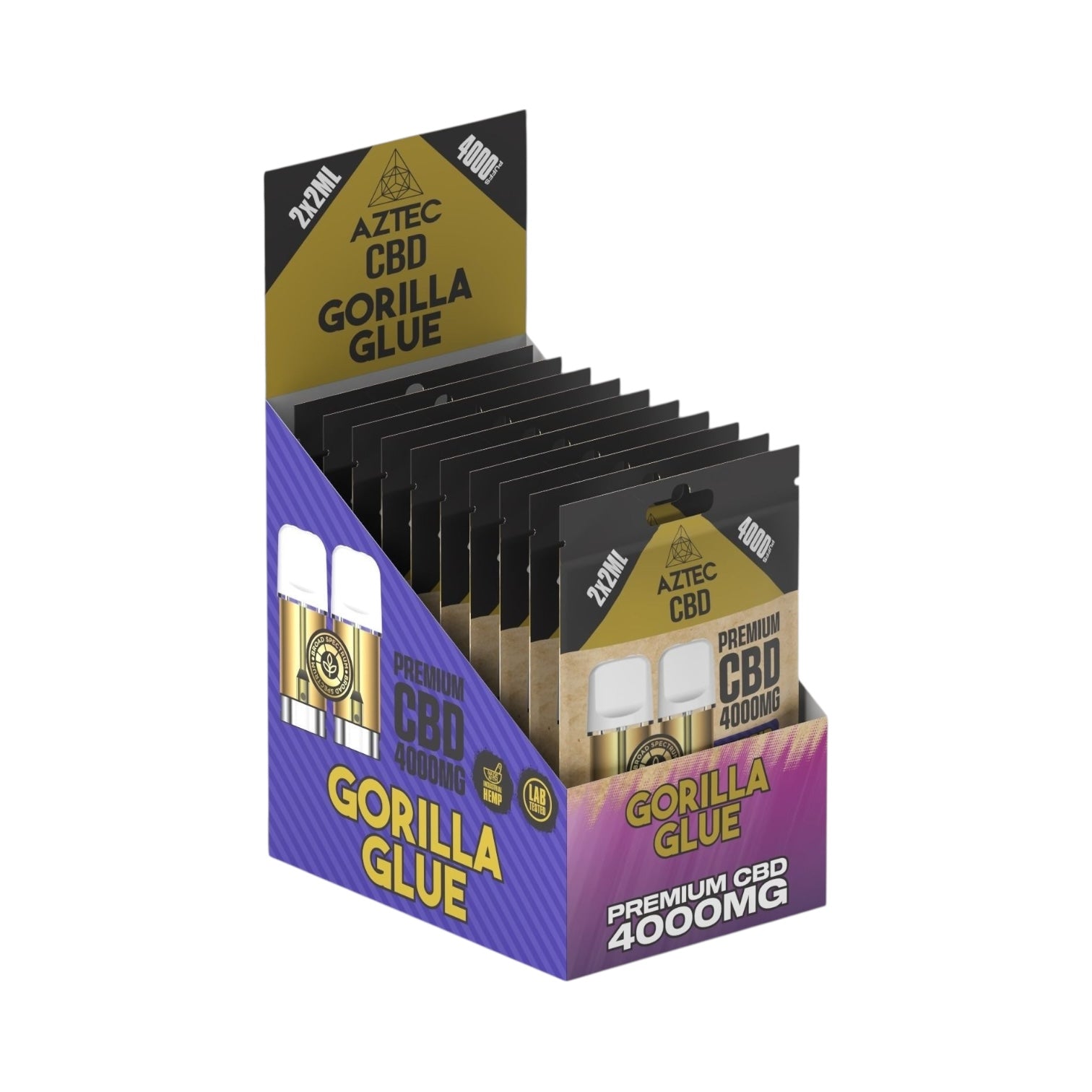 Aztec CBD Premium Pods - Gorilla Glue (4000mg CBD, 2x2ml) | Broad Spectrum, THC-Free | 4000 Puffs
