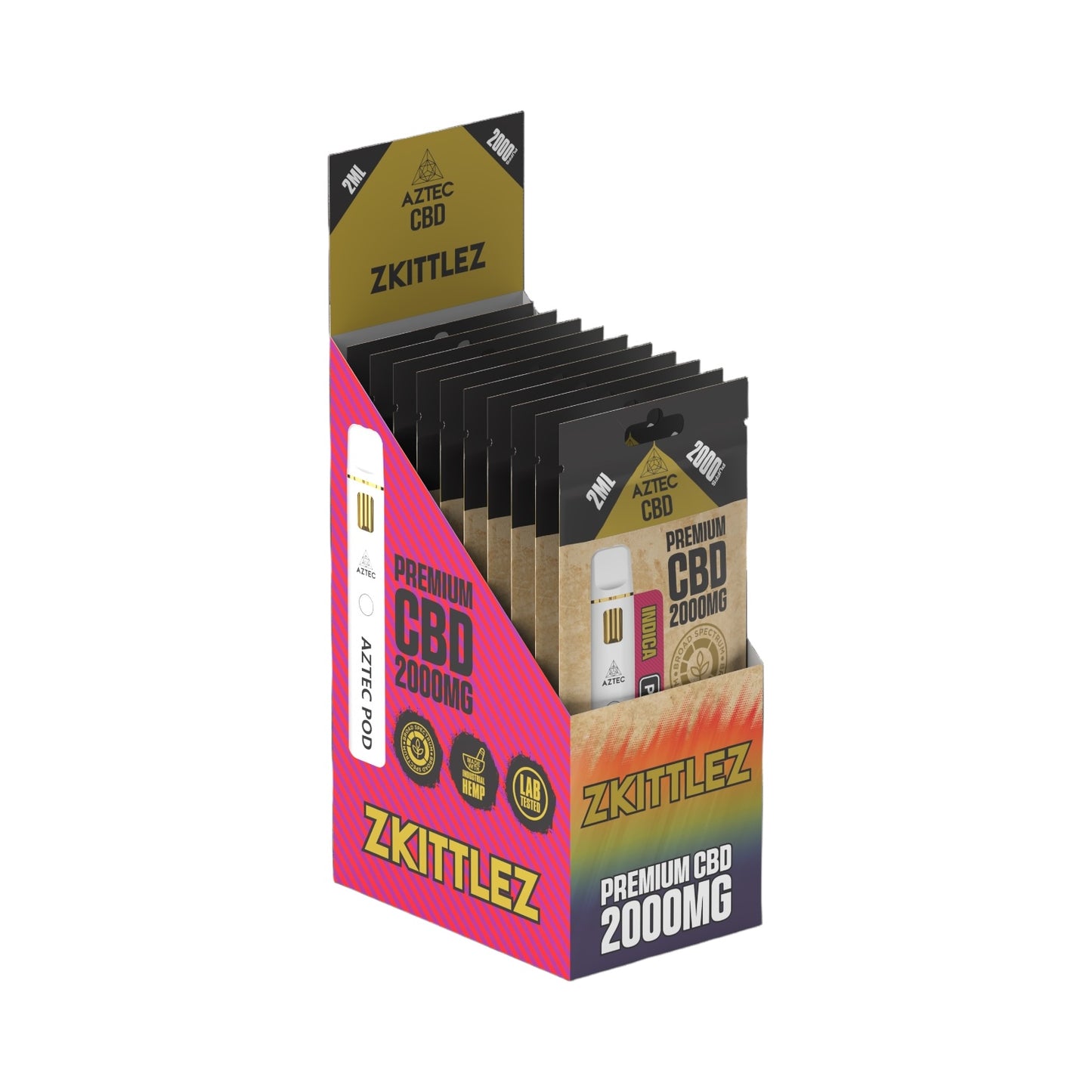 Aztec CBD Premium Pod System - Zkittlez (2000mg CBD, 2ml) | Broad Spectrum, THC-Free
