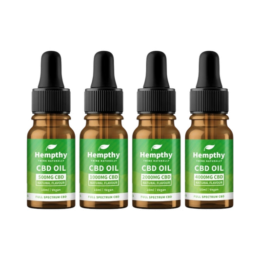 Hempthy Full Spectrum CBD Tincture Oil – Natural (10ml | 250mg–4000mg | THC-Free | Vegan & Gluten-Free)