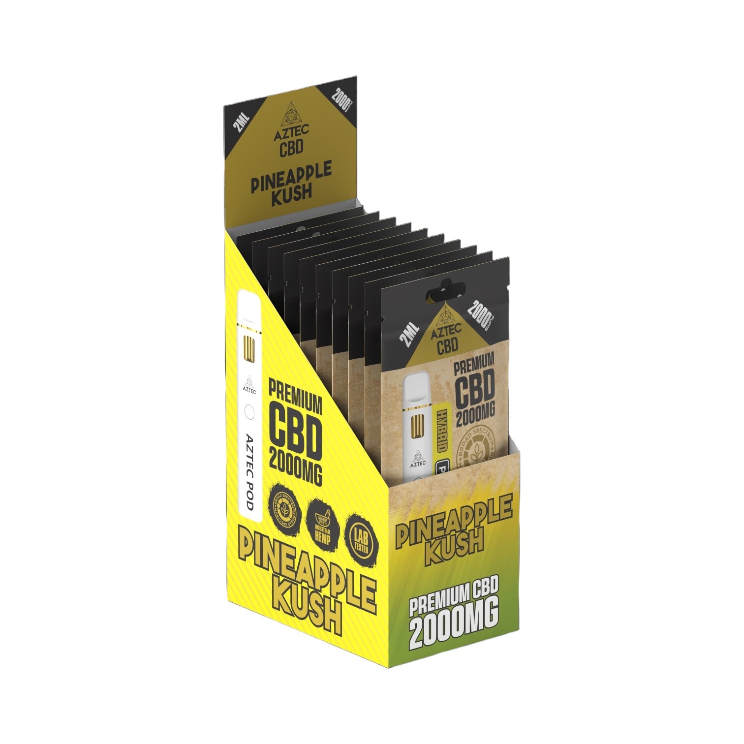 Aztec CBD Premium Pod System - Pineapple Kush (2000mg CBD, 2ml) | Broad Spectrum, THC-Free