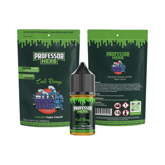 Professor Herb H4CBD Vape Liquid 5000mg 30ml – Cali Range – Blu Zushi (Sweet Blueberry Zkittles & Kush Mints)