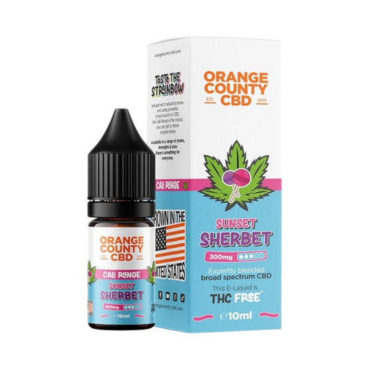 Orange County CBD Cali Range E-Liquid – Sunset Sherbet – 300mg (10ml)