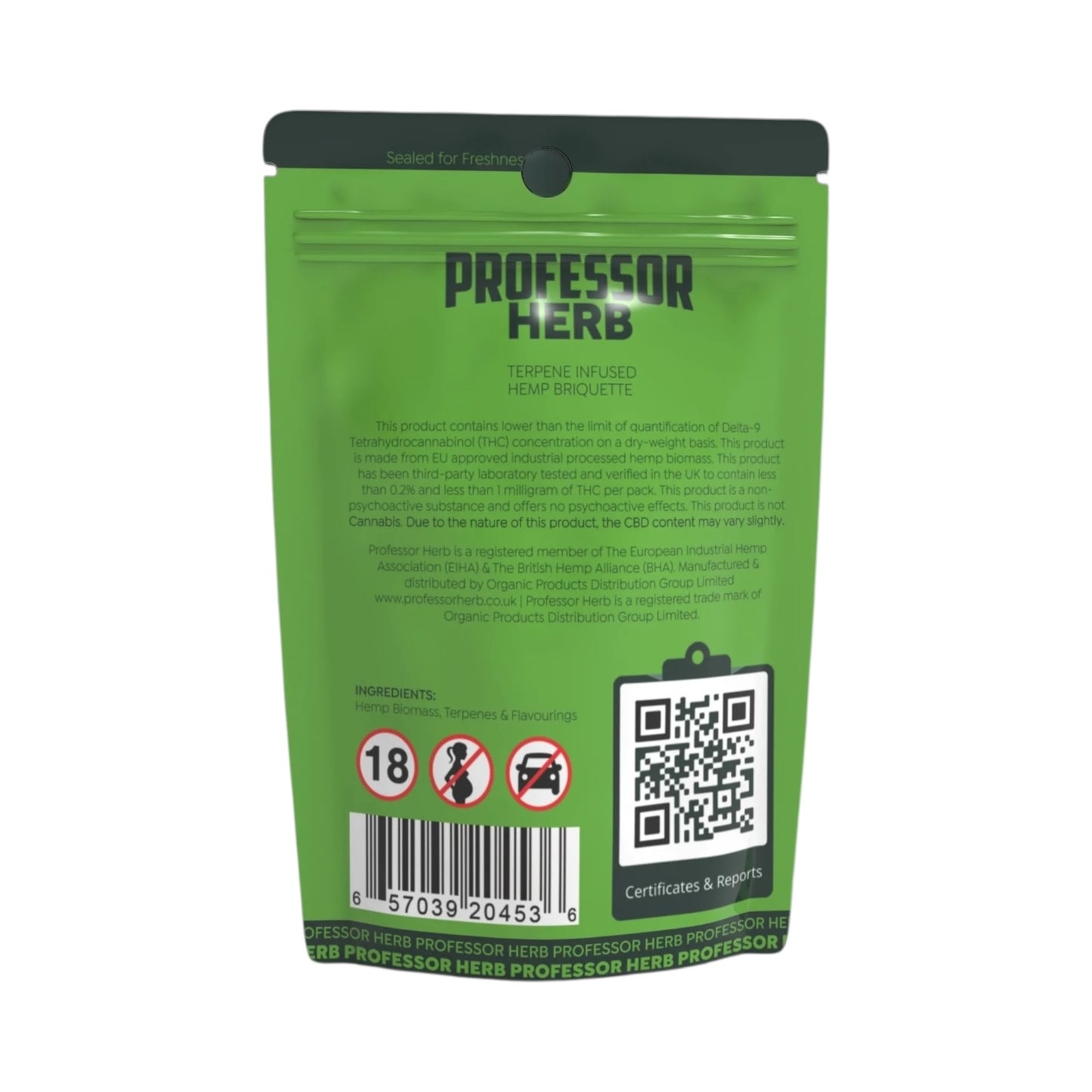 Professor Herb Hemp Briquette Hash (3.5g) – Pineapple Express | Premium CBD Solid – 175mg CBD | Authentic UK-Made Hemp Extract