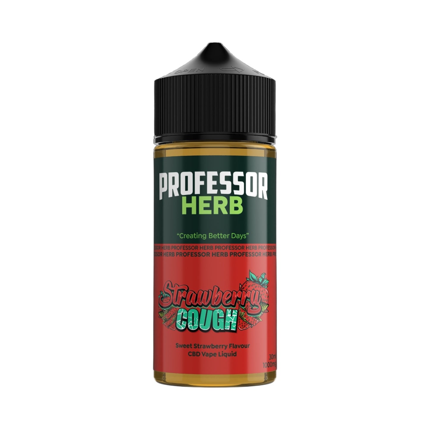 Professor Herb CBD Vape Liquid - Strawberry Cough (1000mg CBD, 30ml) | Cannabis Terpenes | UK Made