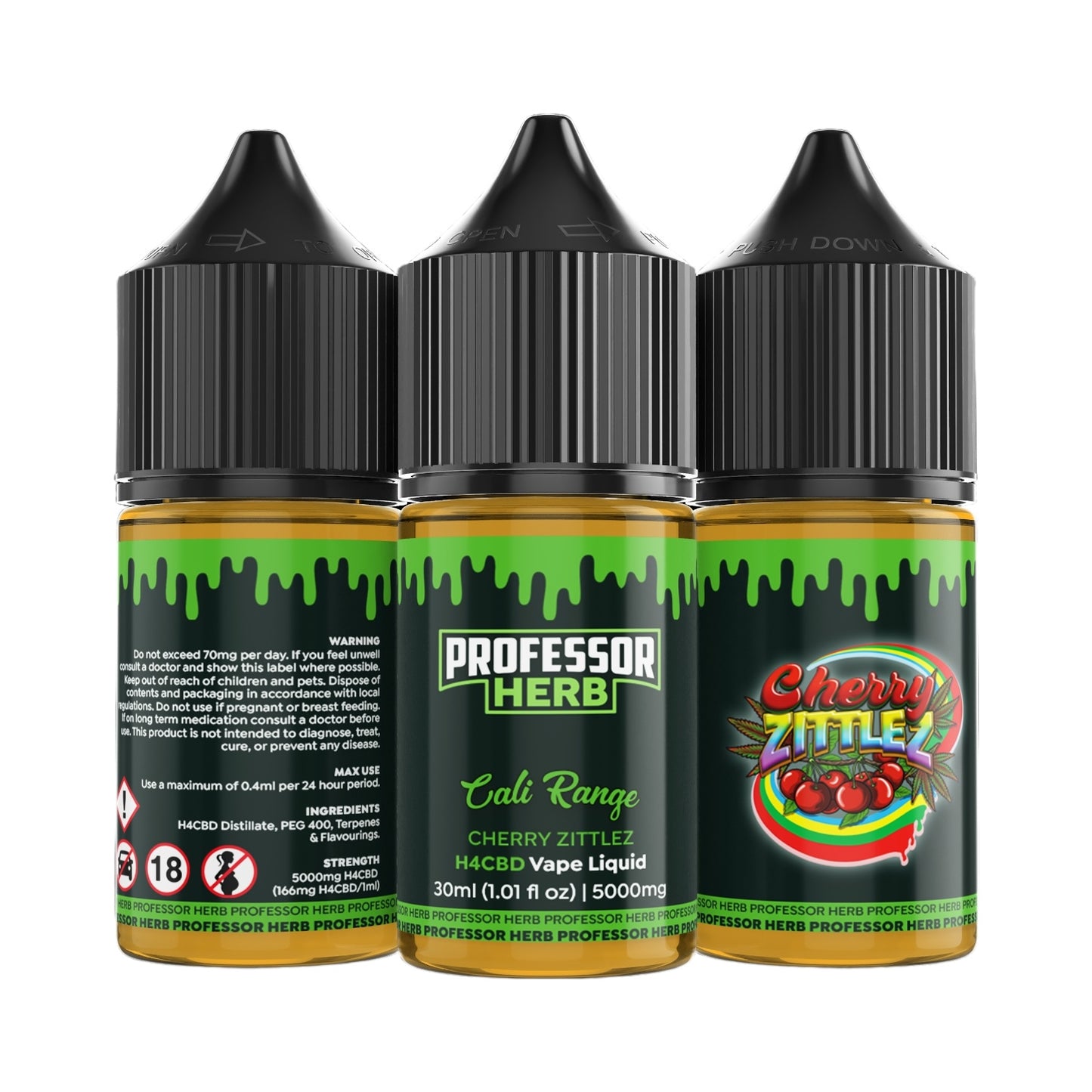 Professor Herb H4CBD Vape Liquid 5000mg 30ml – Cali Range – Cherry Zittlez (Sweet Cherry & Zkittlez Terpenes)