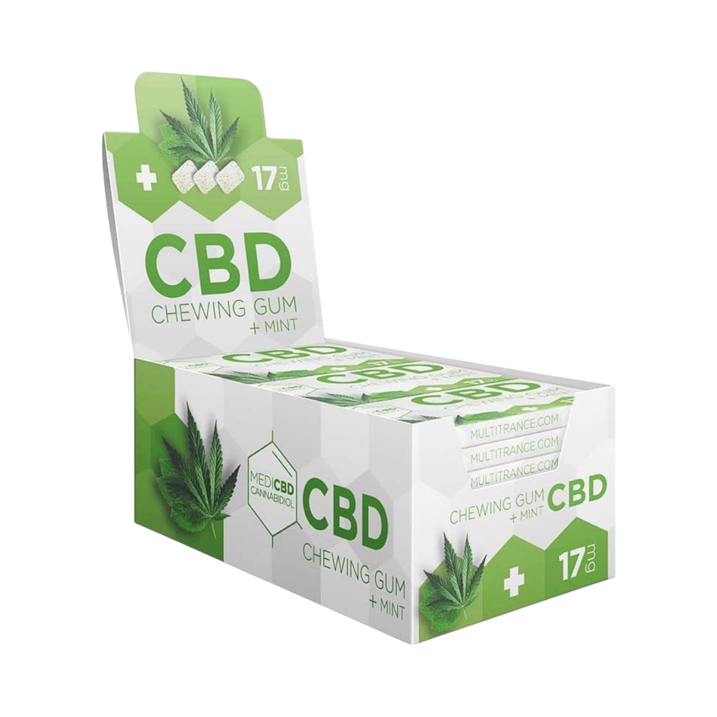 MediCBD CBD Chewing Gum – Mint Flavour (17mg CBD, THC-Free, 12 Pieces, EU Made)