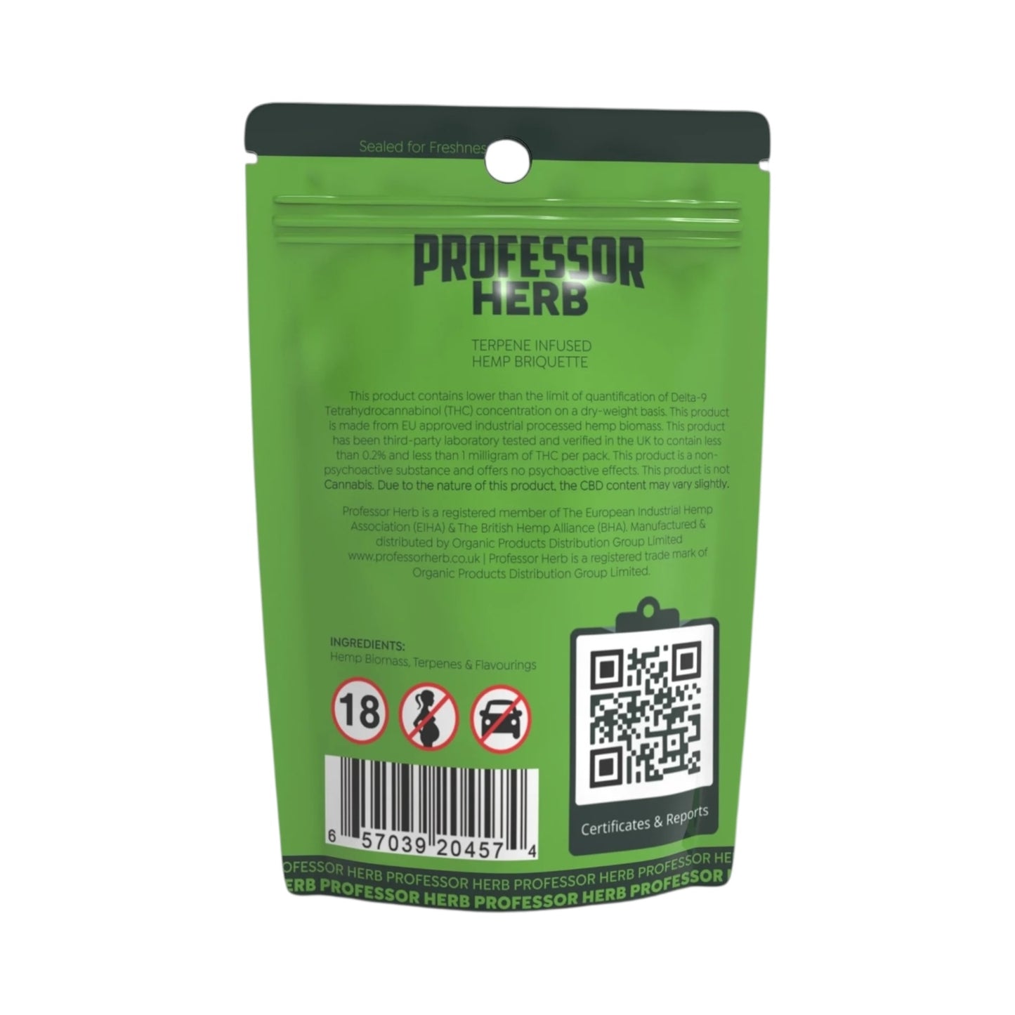 Professor Herb Hemp Briquette Hash (3.5g) – Tangerine Dream (175 mg CBD)