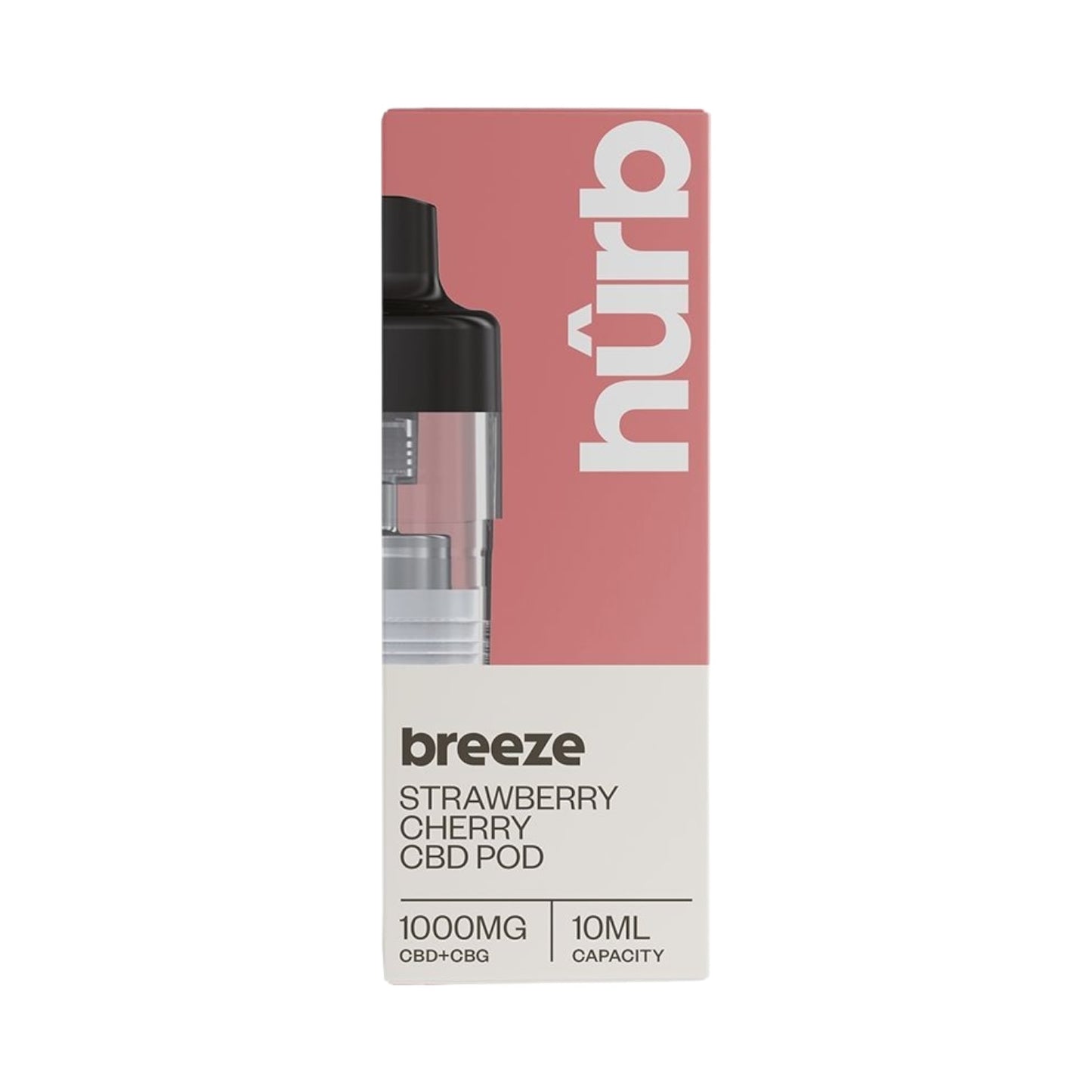 Hûrb Breeze CBD Refill Pod - Strawberry Cherry (1000mg CBD+CBG, 10ml, 3000 Puffs) | Replacement Pod for Hûrb Breeze