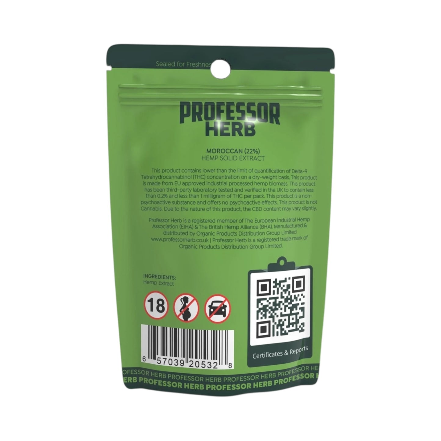 Professor Herb Hemp Solid Extract (2g) – Moroccan Hash | 22% CBD | UK Legal