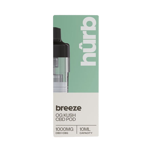 Hûrb Breeze CBD Refill Pod - OG Kush (1000mg CBD+CBG, 10ml, 3000 Puffs) | Replacement Pod for Hûrb Breeze