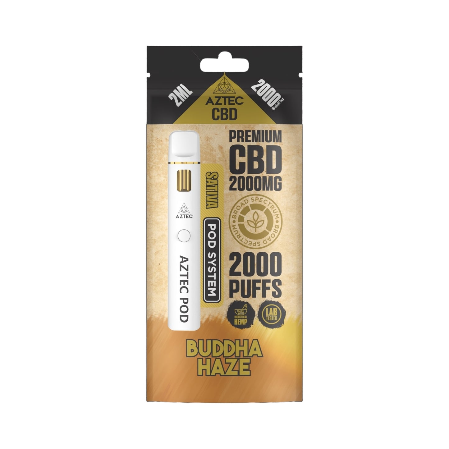 Aztec CBD Premium Pod System - Buddha Haze (2000mg CBD, 2ml) | Broad Spectrum, THC-Free