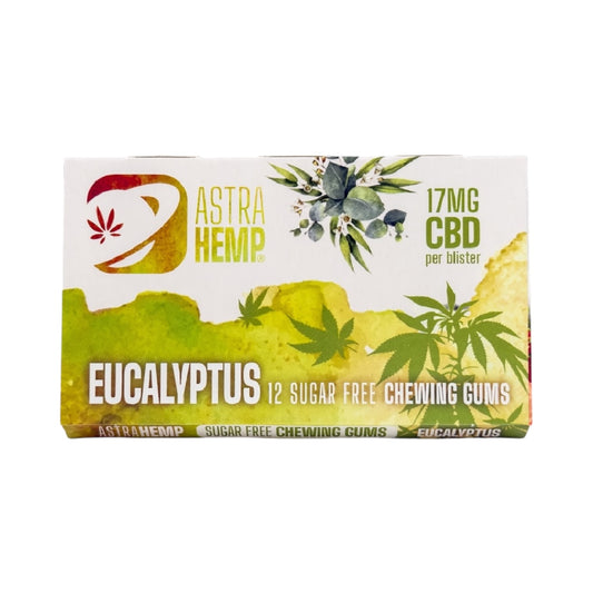 Astra Hemp CBD Chewing Gum – Eucalyptus Flavour (17mg CBD, THC-Free, 12 Pieces, EU Made)