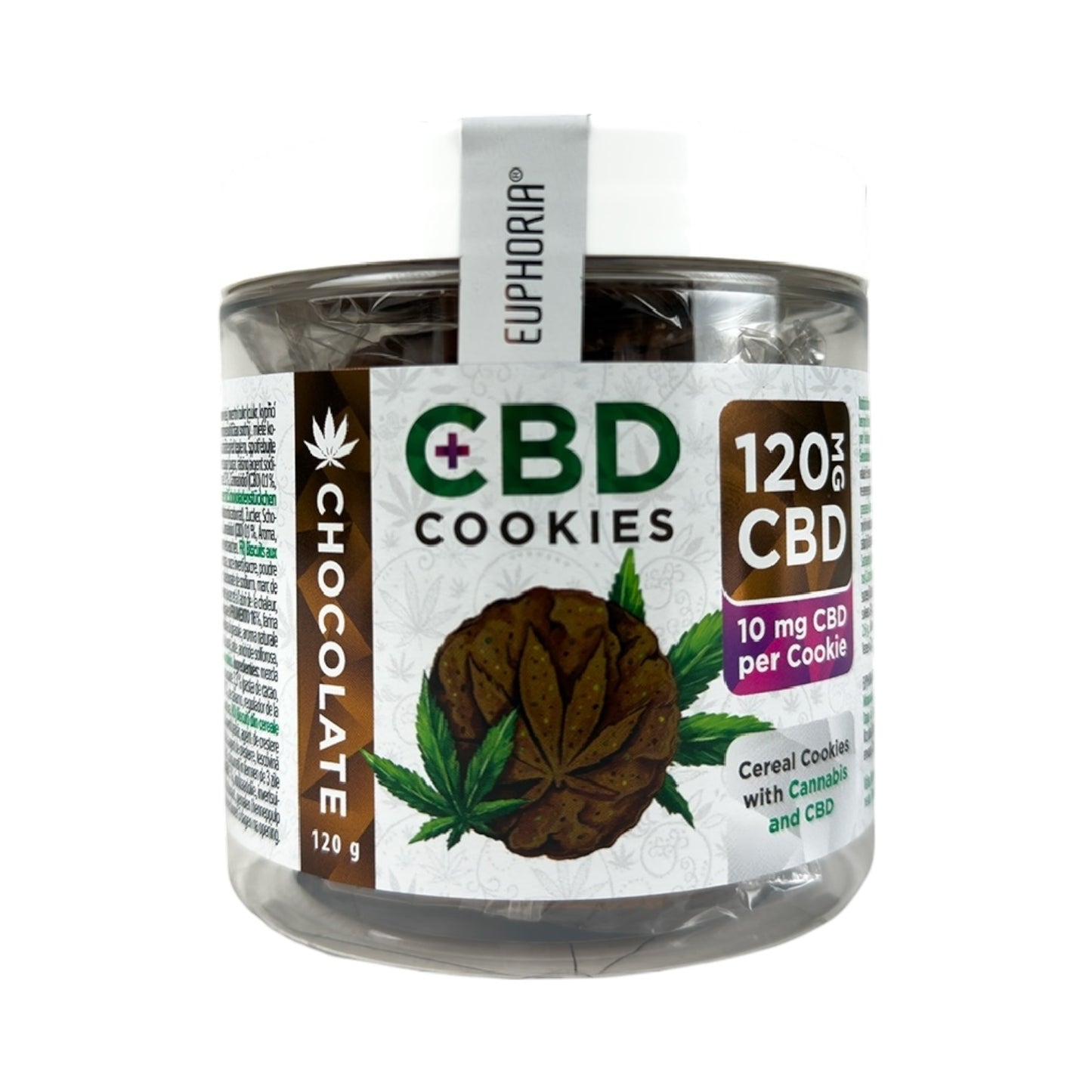 Euphoria CBD Cookies – Chocolate (120mg CBD | 12 Cookies per Pot)