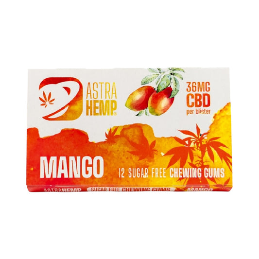 Astra Hemp CBD Chewing Gum – Mango Flavour (17mg CBD, THC-Free, 12 Pieces, EU Made)