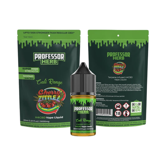 Professor Herb H4CBD Vape Liquid 5000mg 30ml – Cali Range – Cherry Zittlez (Sweet Cherry & Zkittlez Terpenes)