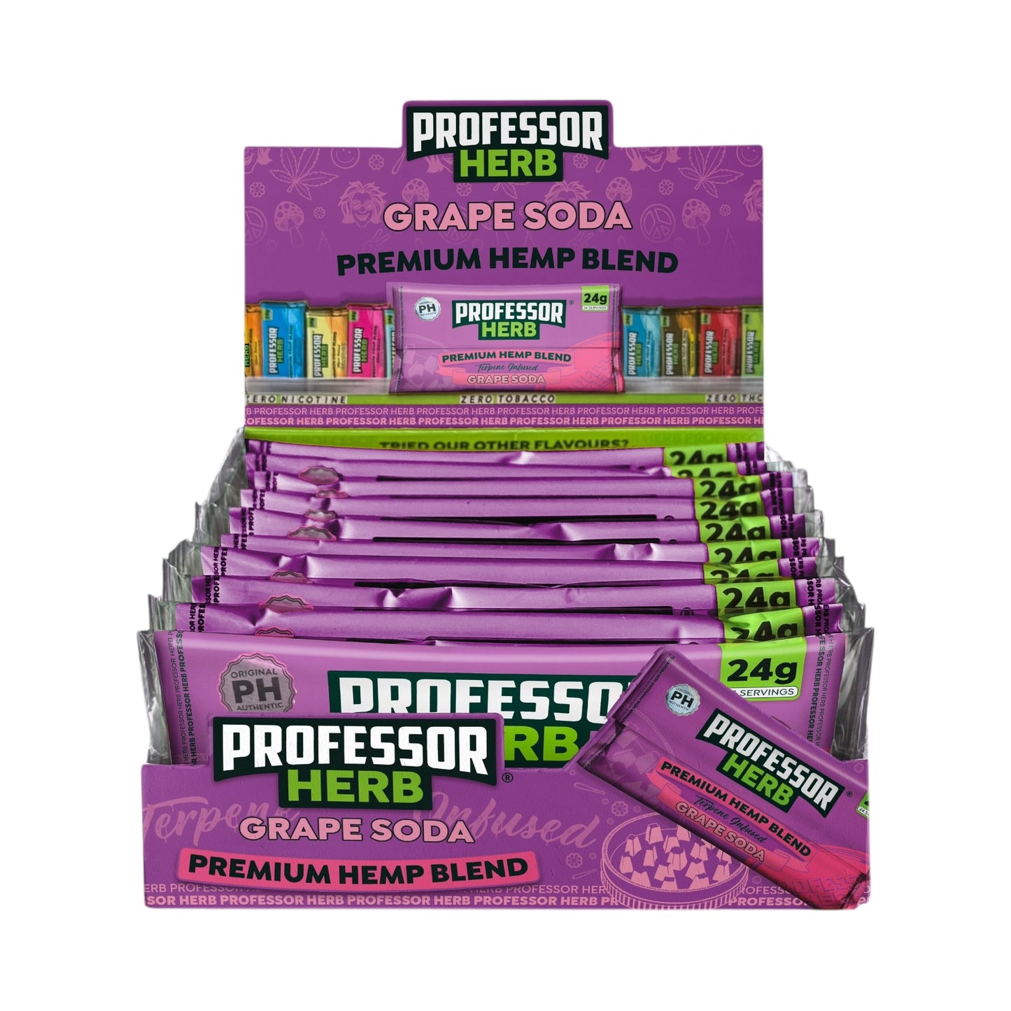 Professor Herb Grape Soda Premium Hemp Blend (24g) – 1400mg CBD | Nicotine & THC Free