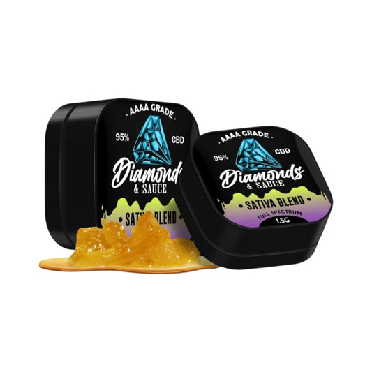 Diamonds & Sauce – Sativa Blend (1.5g | 95% Full Spectrum CBD | 3% CBG | Terpene Infused)