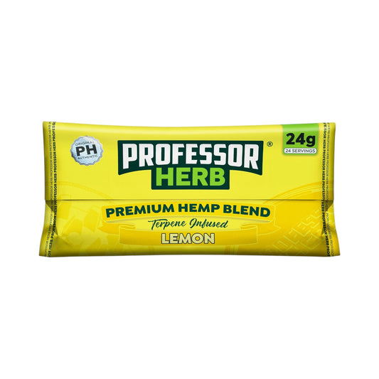Professor Herb Premium Hemp Blend (24g) – Lemon | Natural Herbal Substitute – 1400mg CBD | Citrus Flavour | Tobacco-Free, Nicotine-Free, THC-Free