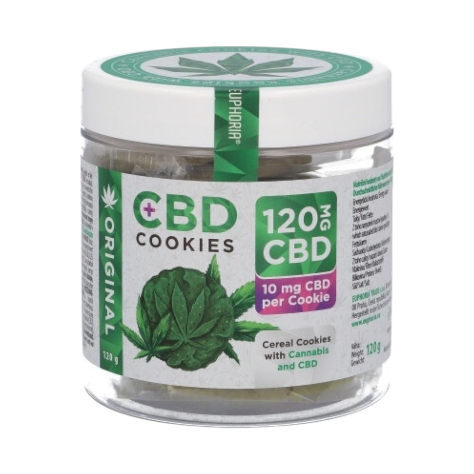 Euphoria CBD Cookies – Original (120mg CBD | 12 Cookies per Pot)