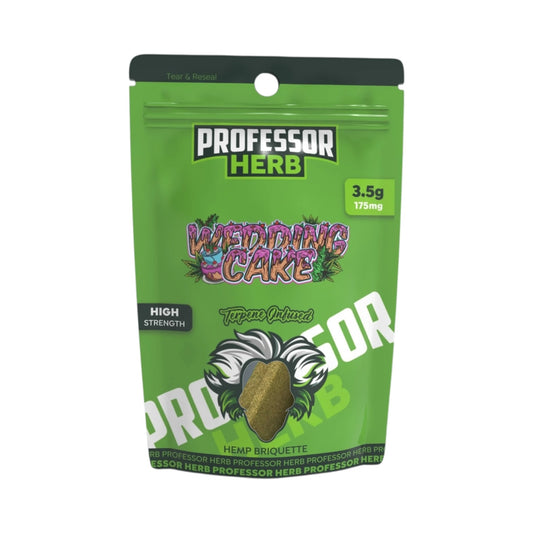 Professor Herb Hemp Briquette Hash (3.5g) – Wedding Cake (175 mg CBD)