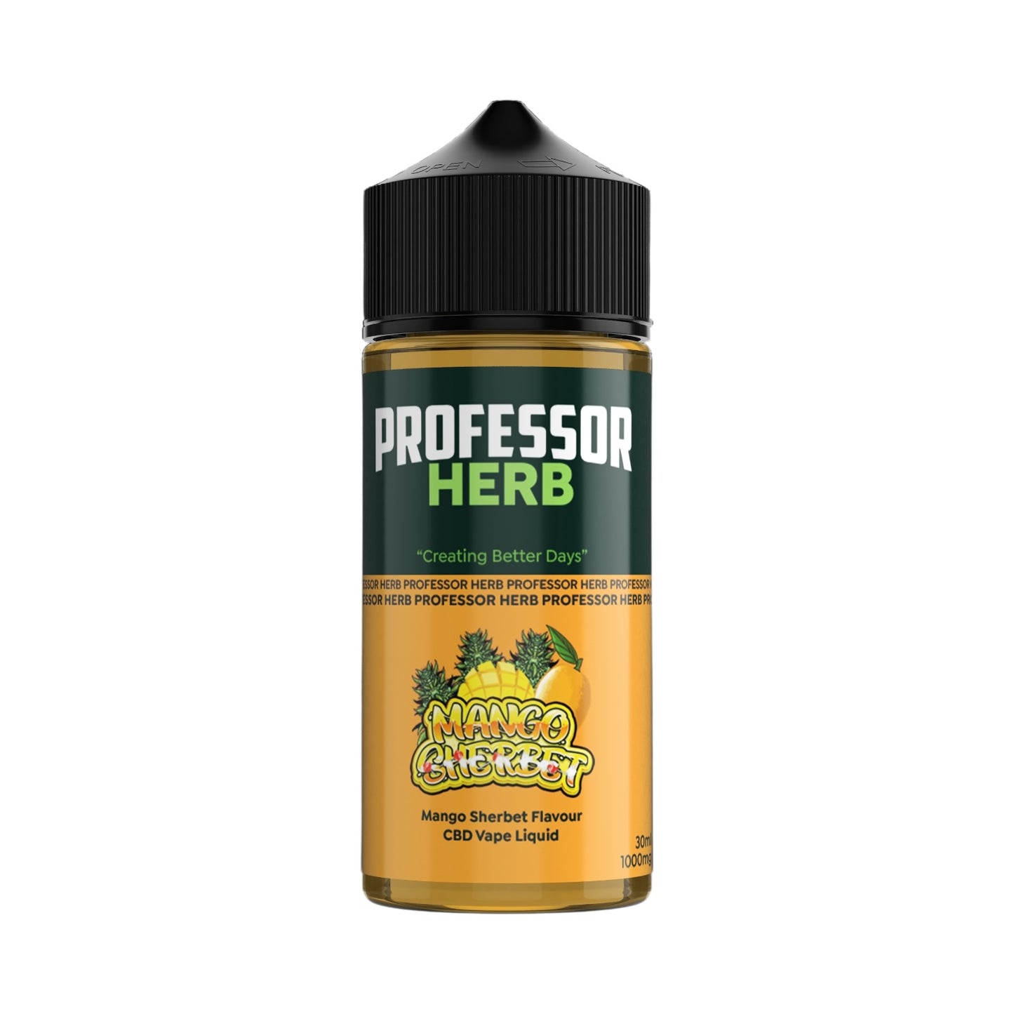 Professor Herb CBD Vape Liquid - Mango Sherbet (1000mg CBD, 30ml) | Cannabis Terpenes | UK Made