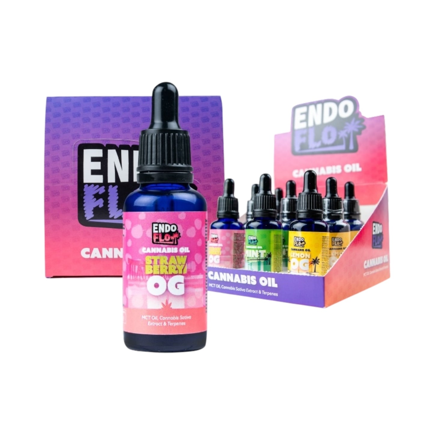 EndoFlo Cannabis Oil Tincture – Mixed Pack of 9 (Full Spectrum CBD | 9 x 30ml | 500mg Each)