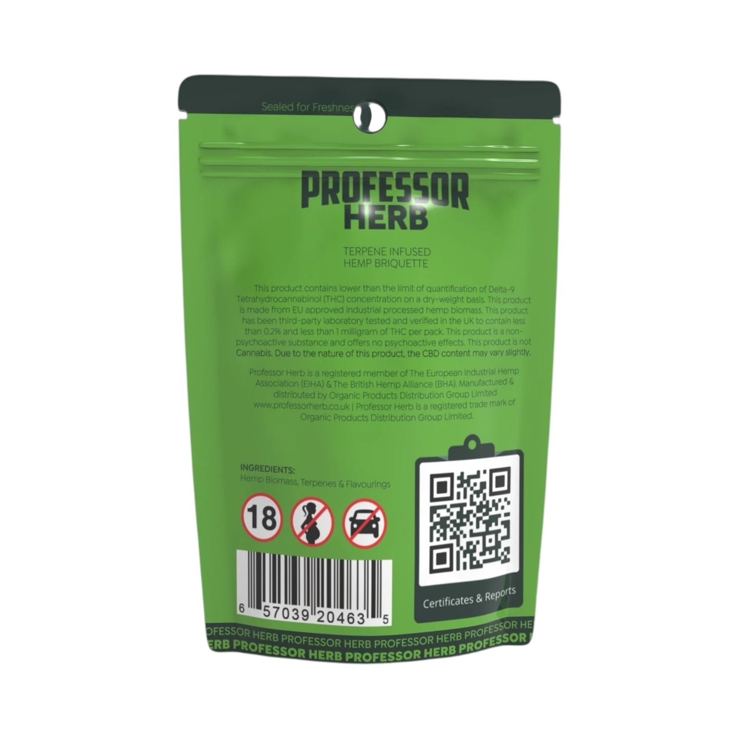 Professor Herb Hemp Briquette Hash (3.5g) – Grape Kush | Premium CBD Solid – 175mg CBD | Authentic UK-Made Hemp Extract