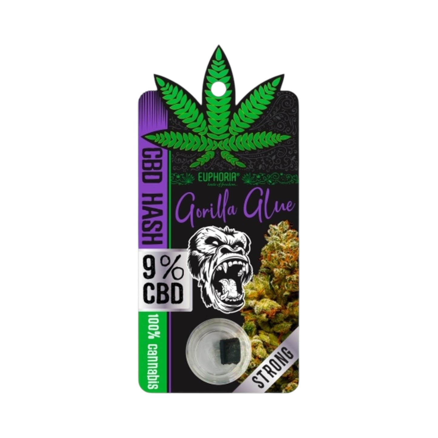 Euphoria Gorilla Glue CBD Hash (1 g) – 9% Full Spectrum CBD | 100% Cannabis Sativa | UK Legal & Lab-Tested
