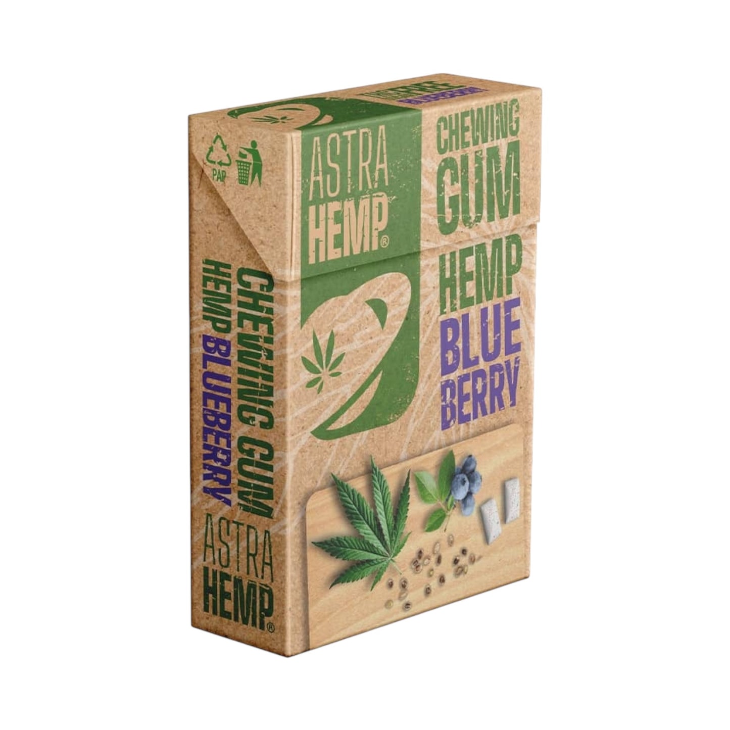 Astra Hemp CBD Chewing Gum – Blueberry Flavour, Sugar-Free (THC-Free, 17 Pieces, EU Made)