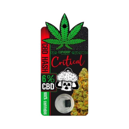 Euphoria Critical CBD Hash (1g) – 6% Full Spectrum CBD | Pure Cannabis Sativa | Lab-Tested & UK Legal