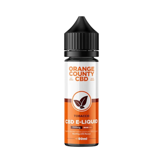 Orange County CBD E-liquid - Tobacco Flavour (1500mg CBD, 50ml) | Broad Spectrum, THC-Free Vape Juice