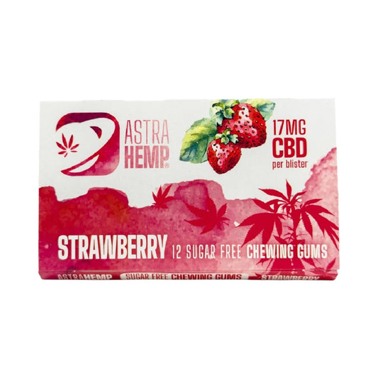 Astra Hemp CBD Chewing Gum – Strawberry Flavour (17mg CBD, THC-Free, 12 Pieces, EU Made)
